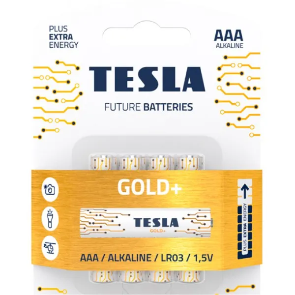 Tesla Baterii AAA GOLD+ ( LR03 / BLISTER FOIL 4buc) - image 1