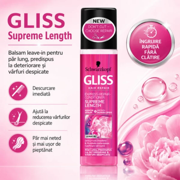 Экспресс-кондиционер Gliss Supreme Length для длинных волос, склонных к повреждениям и жирности 200 - image 2