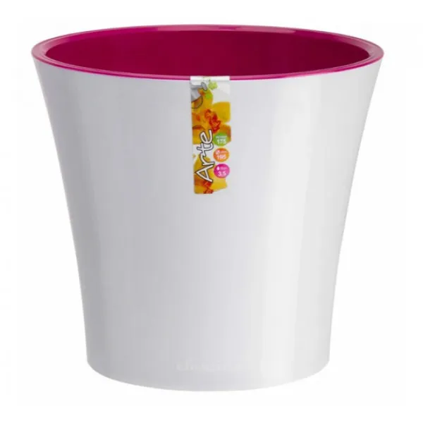 Горшок с автополивом ARTE 5 л белый-пурпурный - image 1