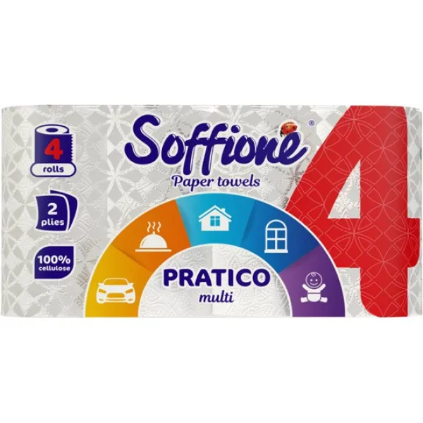 Soffione Бумажные полотенца Pratico multi 2 слоя 4 рулона - image 1