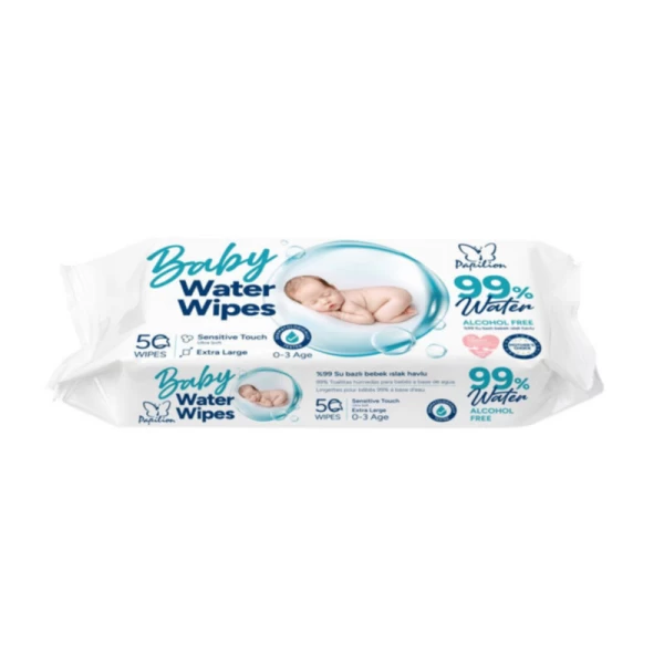 Влажные салфетки для новорождённых Papilion Baby 99% воды 50 шт - image 1