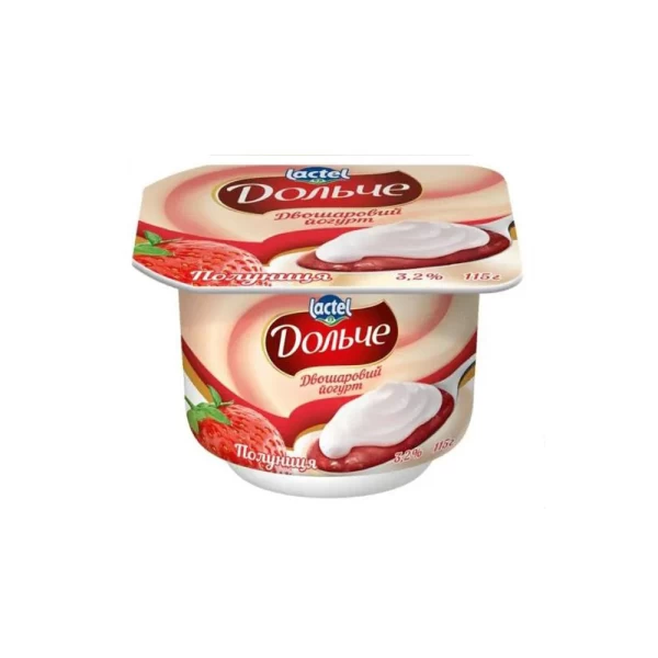 Dolce Iaurt in doua straturi cu capsuni 3,2% 115g - image 1