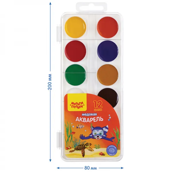 Acuarela Multi-Pulti, din miere, 12 cul., fara pensula, euroagat - image 2