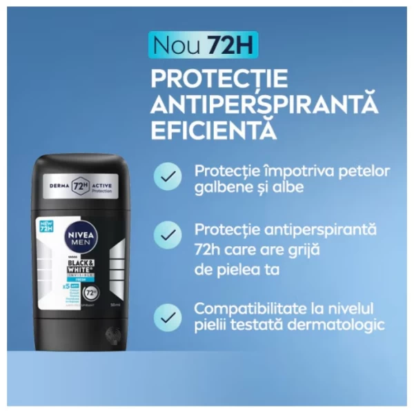 Nivea Дезодорант-стик B&W Fresh Masc, 50 мл - image 3