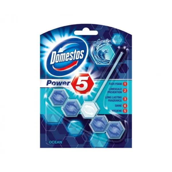 Domestos Блок для очищения туалета Rimblock Power 5 Океан, 50г - image 1