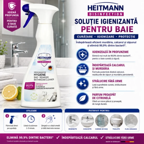 Heitmann Spray curatare si dezinfectare baie, 500 ml - image 2