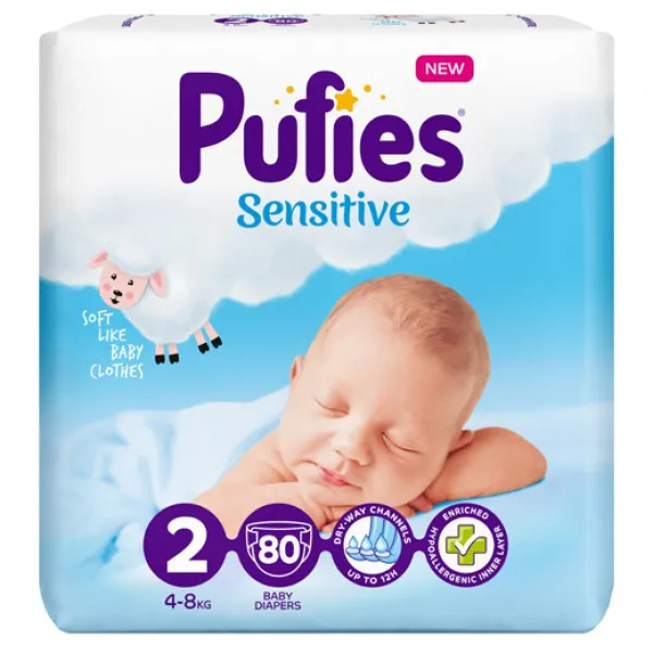 Pufies Scutece Sensitive MP MINI N2 4-8kg 72buc - image 1