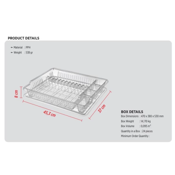 Proff Suport mare pentru vase, transparent - image 3