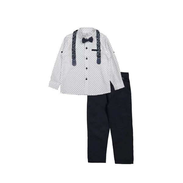 Terry costum pentru baieti 5-8 ani, cu cămașă cu model de fluturi, 6304 - image 3