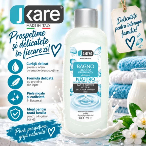 Jkare gel de duș și baie, cu proteină din lapte, 1000 ml - image 2