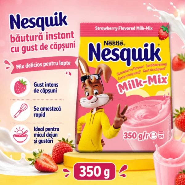 Nesquik Растворимый какао-напиток со вкусом клубники 350 г - image 2