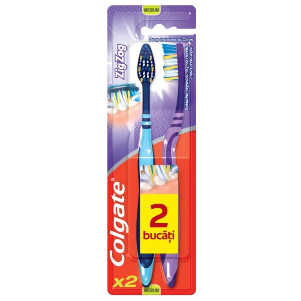 Colgate Periuta de dinti ZIG-ZAG Medium 1+1 Gratis - image 1