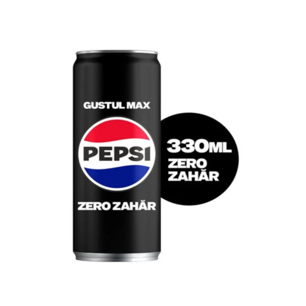 Pepsi Zero Zahar Bautura carbogazoasa 330ml Doza - image 1