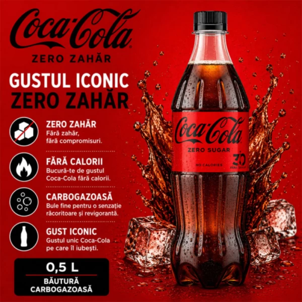 Coca Cola Bautura carbogazoasă, Zero Zahar 500 ml - image 2