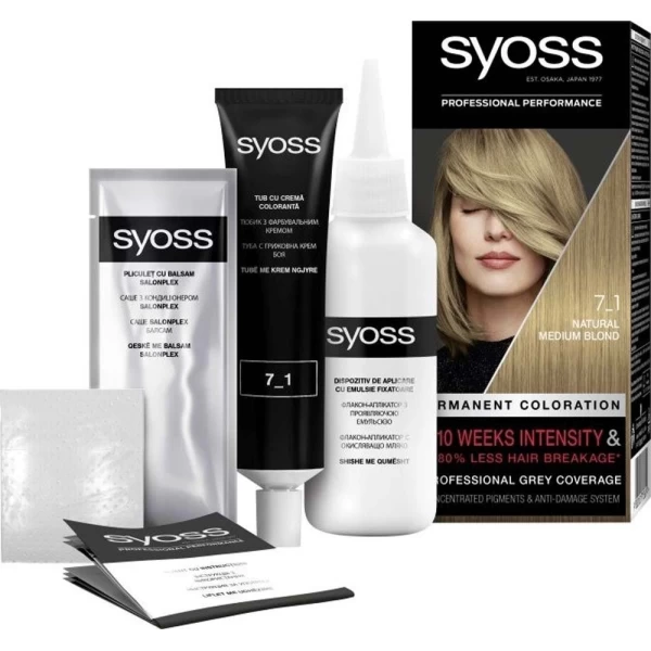 Syoss Color Baseline крем-краска для волос 7-1 Натуральный средний блонд - image 2