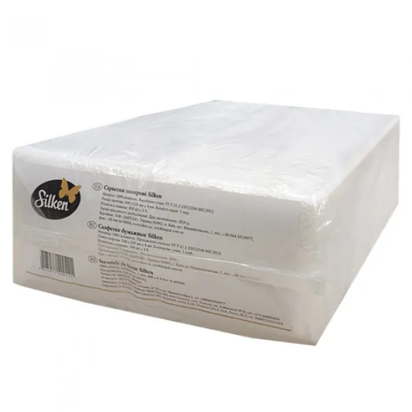 Салфетки столовые Silken 24x24 1 слой 500 шт Jumbo Light - image 1