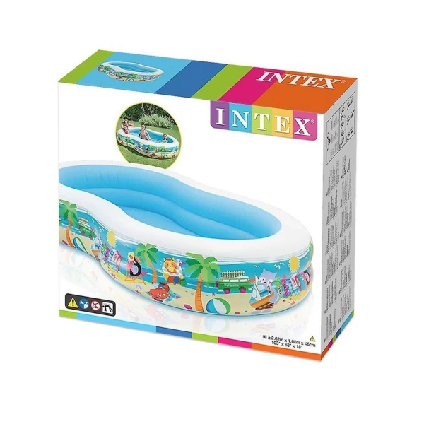 Intex Bazin gonflabil Swim Center™, Seashore, (262x160x46) 572L - image 1