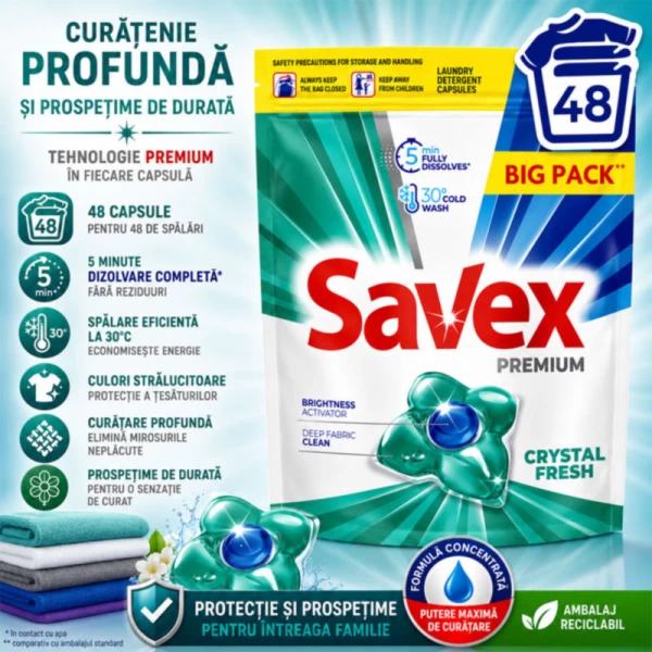 Savex Капсулы для стирки 2in1 Crystal Fresh 48 шт - image 2