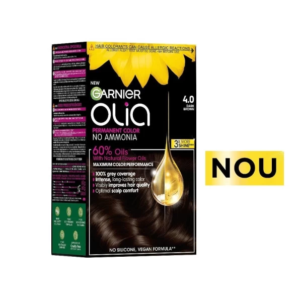 Garnier Olia Vopsea de par permanenta fara amoniac 4.0 Saten Mediu Natural - image 1