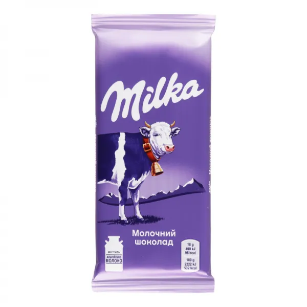 Шоколад молочный Milka без добавок, 90г - image 1
