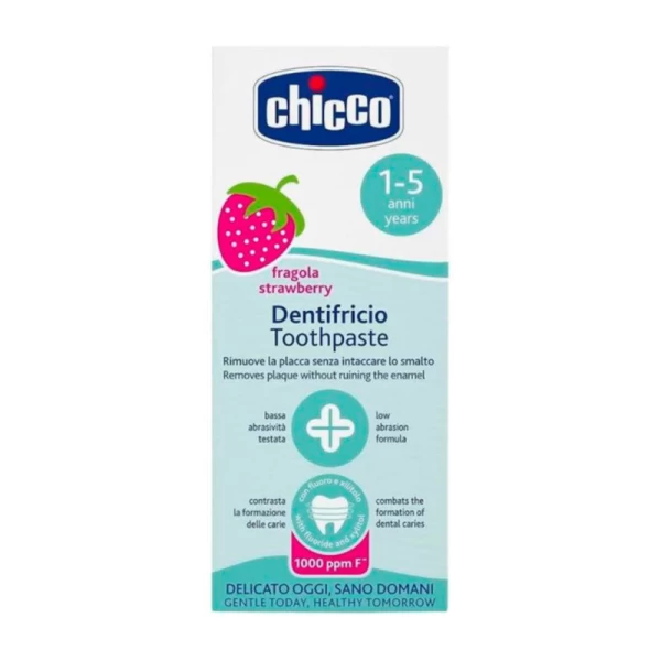 Chicco Pastă de dinti pentru copii, aroma capsuna, 50 ml, 12m+ - image 1