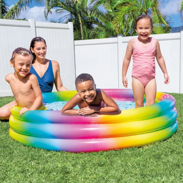Piscină gonflabilă pentru copii Rainbow Ombre 147×33 cm, 330 L, 2+ ani, Intex (58439) - image 2
