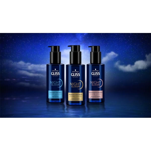 Gliss Night Elixir Overnight Repair Лечебная сыворотка для очень поврежденных и сухих волос Schwarzk - image 4