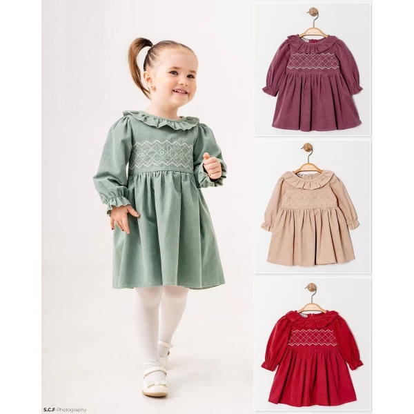 Eray Kids Rochie brodată din dantelă cu volane 74-92 cm 6356 - image 2