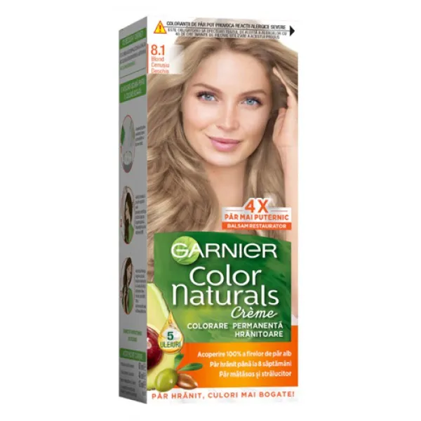 Стойкая краска для волос с аммиаком Garnier Color Naturals 8.1 Светло-пепельный блонд - image 1
