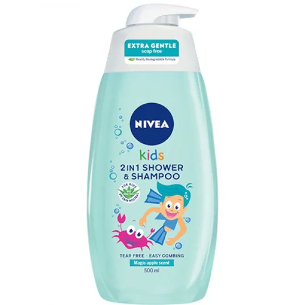 Nivea Kids Gel de dus & Sampon 500ml 2in1 Mar - image 1