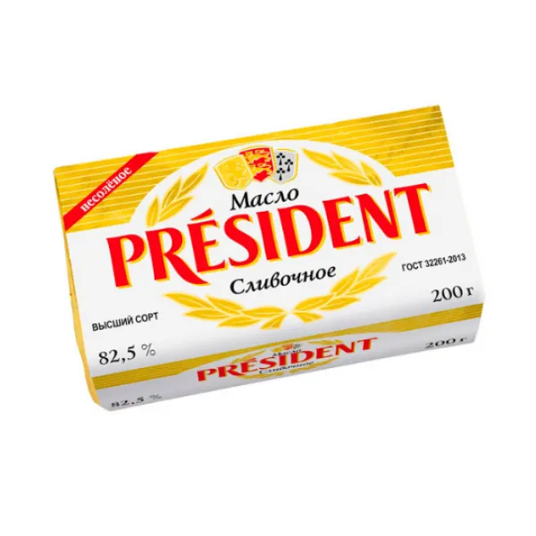 Масло President сливочное 82% 180г - image 1
