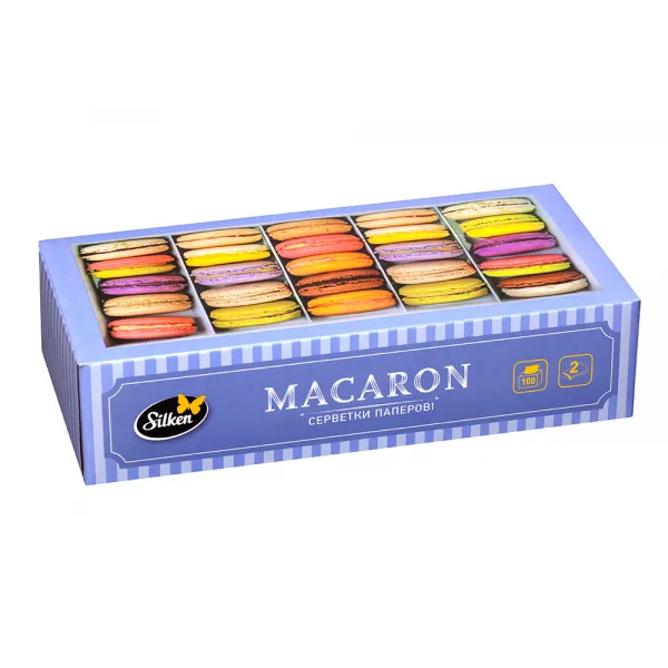 Silken Салфетки косметические 100 шт 2-слойные MACARONS - image 1