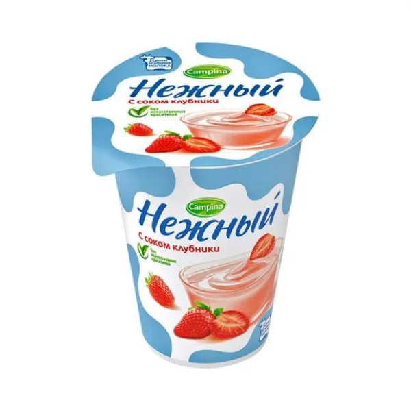 Йогурт Нежный 1.2% с соком клубники 320 г - image 1
