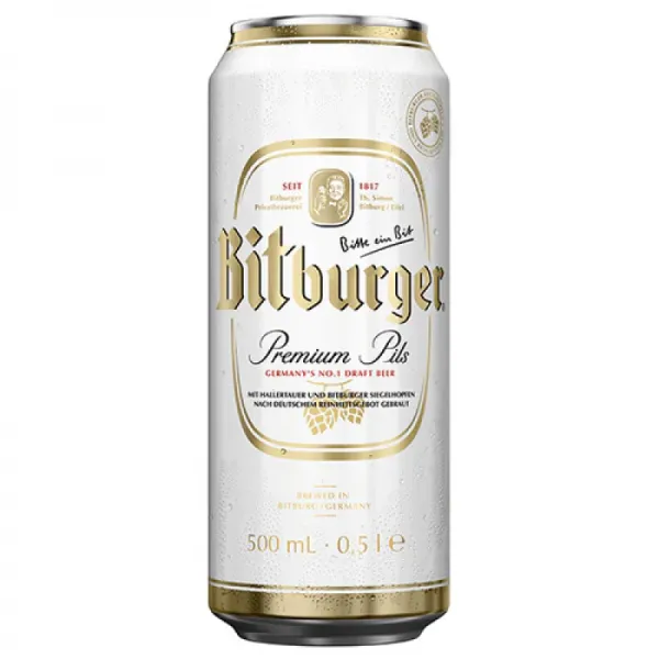 Bere Bitburger Premium Pils 4,8 % 0,5L Doza - image 1