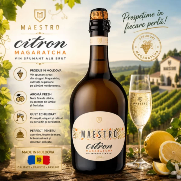 Maestro Вино игристое Цитрон Магаратча белое брют 0,75 л - image 2