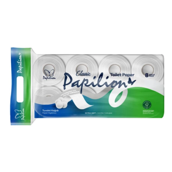 Туалетная бумага двухслойная Papilion Classic 8 рулонов - image 1