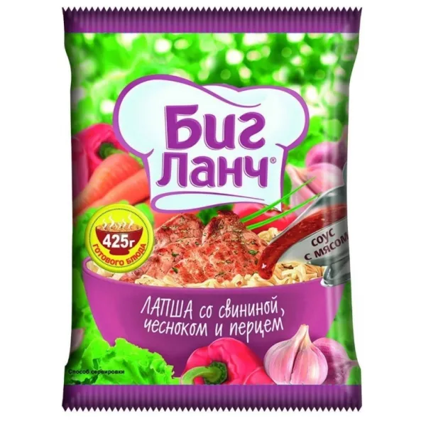 Big Lunch Fidea instant cu carne de porc, usturoi şi ardei 75 gr - image 1