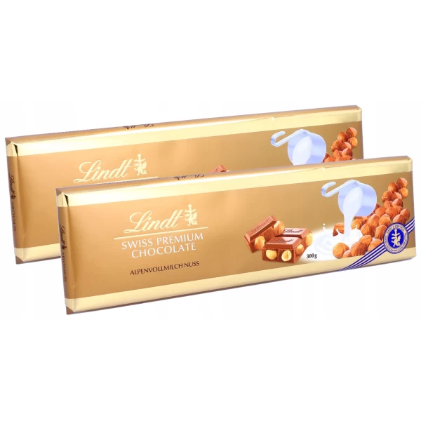 Lindt Gold Ciocolata cu lapte si alune 300g - image 2