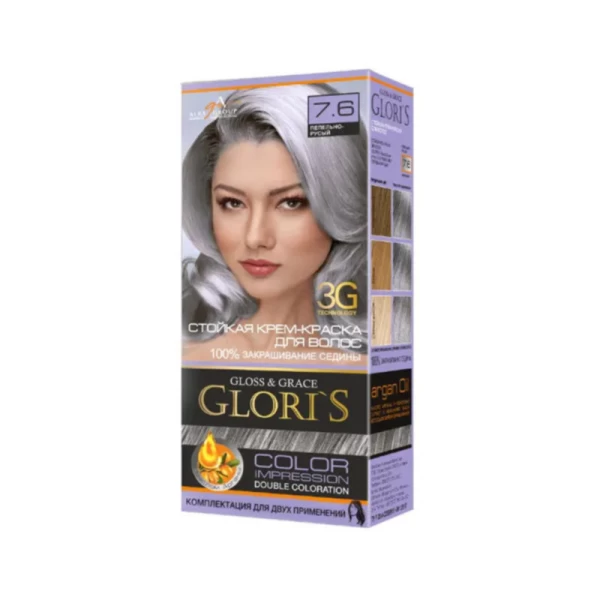 Glori's Vopsea de par 7.6 Blond cenusiu 50ml - image 1