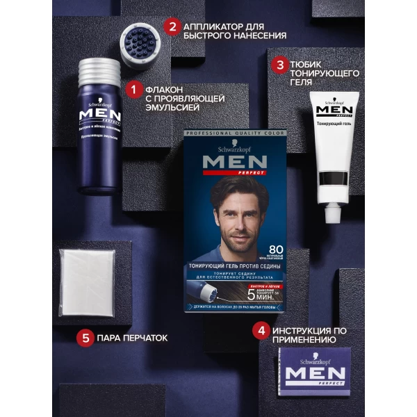 Schwarzkopf Men Vopsea de par pentru barbati 80 Negru-Cafeniu 80ml - image 4