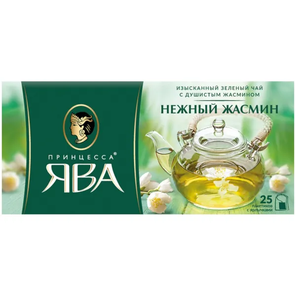 Чай зеленый Принцесса Ява Нежный жасмин в пакетиках, 25 пак. - image 1