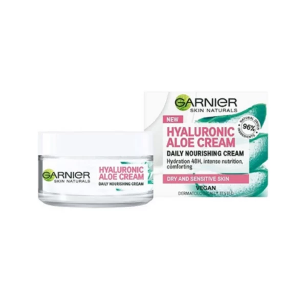 Увлажняющий дневной крем Garnier с гиалуроновой кислотой и алоэ вера для сухой и чувствительной кожи - image 1