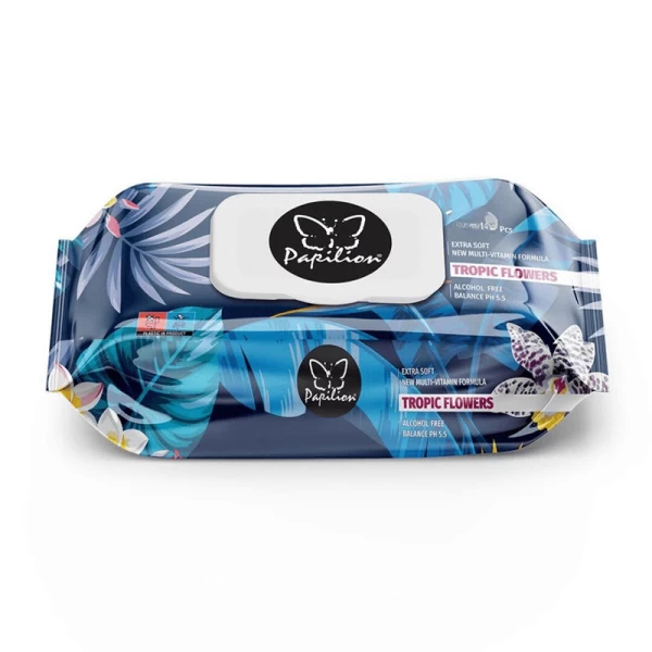 Papilion servetele umede 90 buc Tropic Flowers - image 1
