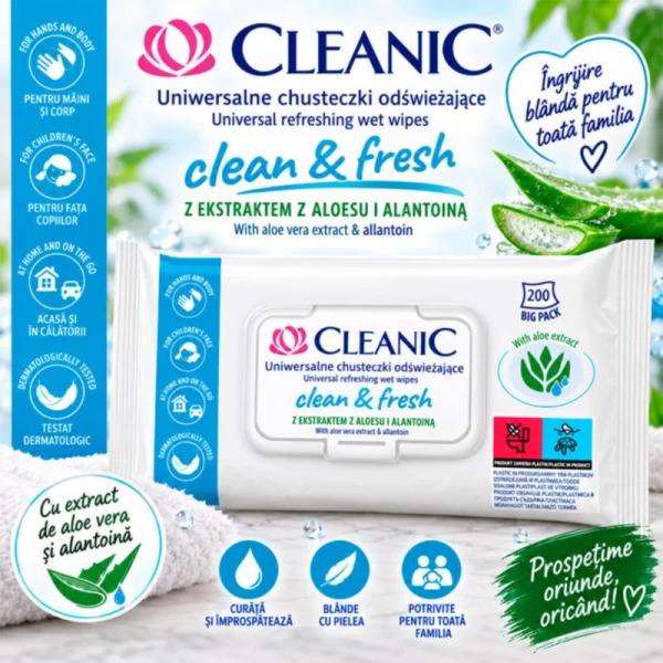 Влажные салфетки Cleanic Clean & Fresh 200 шт - image 2