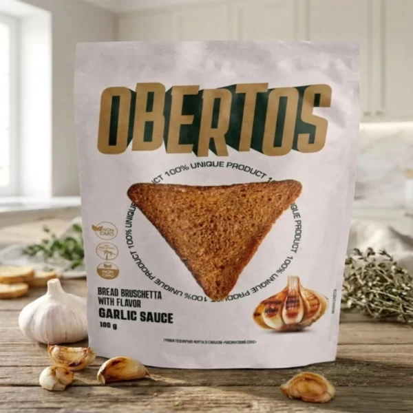 Obertos Crutoane cu gust sos de usturoi 100 g - image 2
