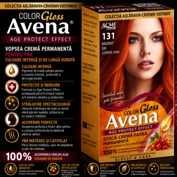 Vopsea pentru par ACME Riabina Avena, 131 - Chic aramiu, 100 ml - image 2