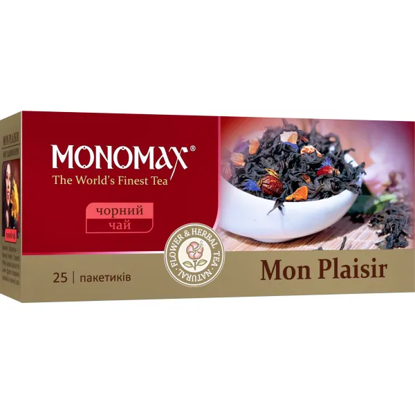 Чай черный пакетированный Мономах Mon Plaisir 25 х 1.5 г - image 1