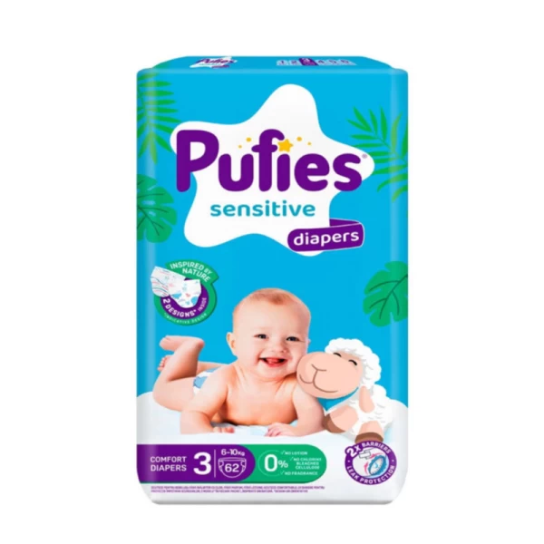Подгузники Pufies Sensitive Midi №3 6-10 кг 62 шт - image 1