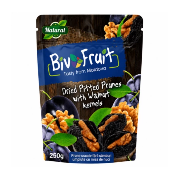 Bivo Fruit Чернослив без косточек, наполненный ядрами грецких орехов 250г - image 1