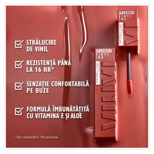Maybelline Ruj lichid rezistent SuperStay Vinyl Ink 115 Peppy - image 6